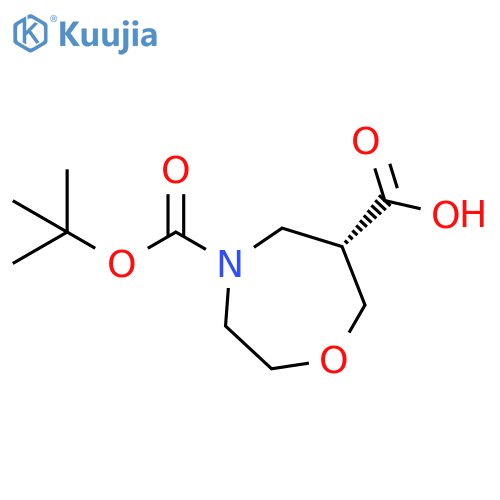 (6S)-4-tert-butoxycarbonyl-1,4-oxazepane-6-carboxylic acid structure