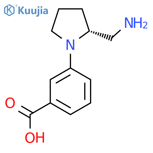 3-(2R)-2-(aminomethyl)pyrrolidin-1-ylbenzoic acid structure