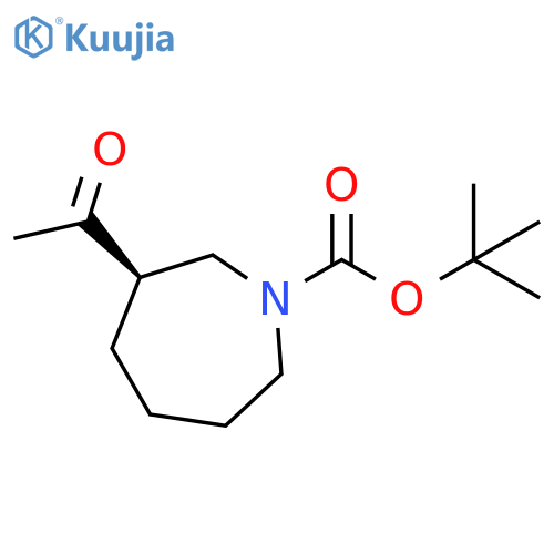 1H-Azepine-1-carboxylic acid, 3-acetylhexahydro-, 1,1-dimethylethyl ester, (3R)- structure
