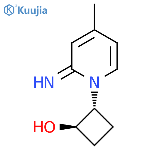 trans-2-(2-Imino-4-methyl-1,2-dihydropyridin-1-yl)cyclobutan-1-ol structure