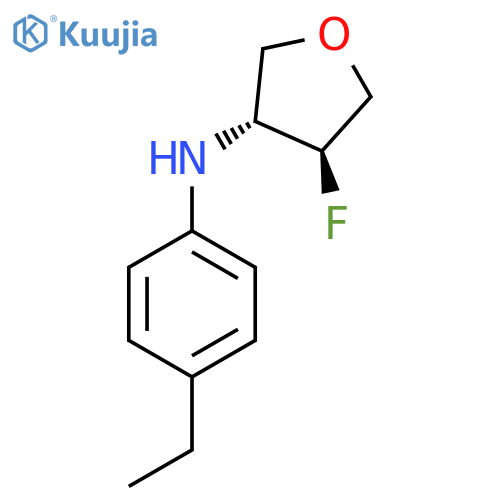 (3R,4S)-N-(4-Ethylphenyl)-4-fluorooxolan-3-amine structure