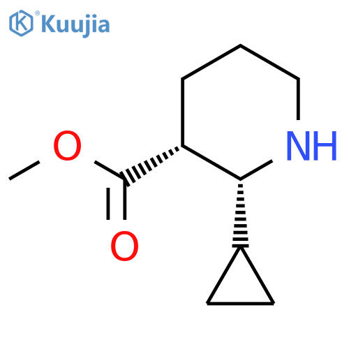 rac-methyl (2R,3R)-2-cyclopropylpiperidine-3-carboxylate structure