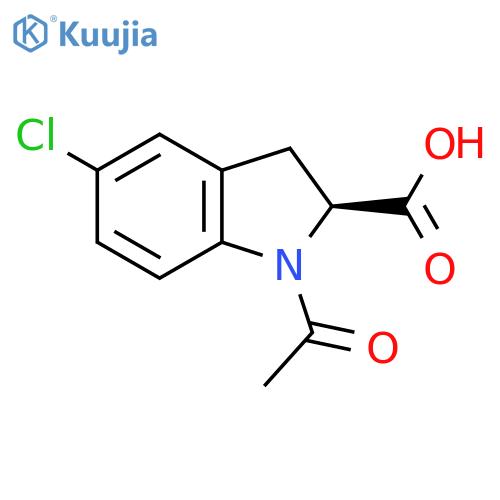 (2S)-1-acetyl-5-chloro-2,3-dihydro-1H-indole-2-carboxylic acid structure