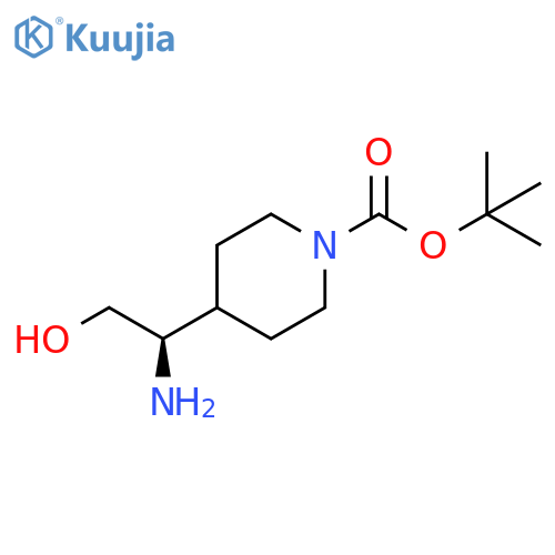 tert-butyl 4-(1R)-1-amino-2-hydroxyethylpiperidine-1-carboxylate structure