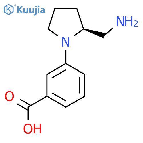 3-(2S)-2-(aminomethyl)pyrrolidin-1-ylbenzoic acid structure