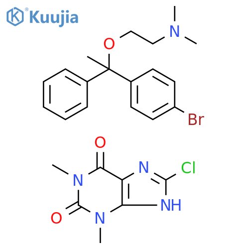 1H-Purine-2,6-dione, 8-chloro-3,9-dihydro-1,3-dimethyl-, compd. with 2-[1-(4-bromophenyl)-1-phenylethoxy]-N,N-dimethylethanamine (1:1) structure