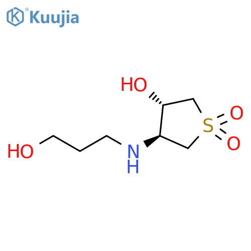 trans-3-hydroxy-4-(3-hydroxypropyl)amino-1lambda6-thiolane-1,1-dione structure
