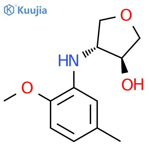 trans-4-[(2-methoxy-5-methylphenyl)amino]oxolan-3-ol structure
