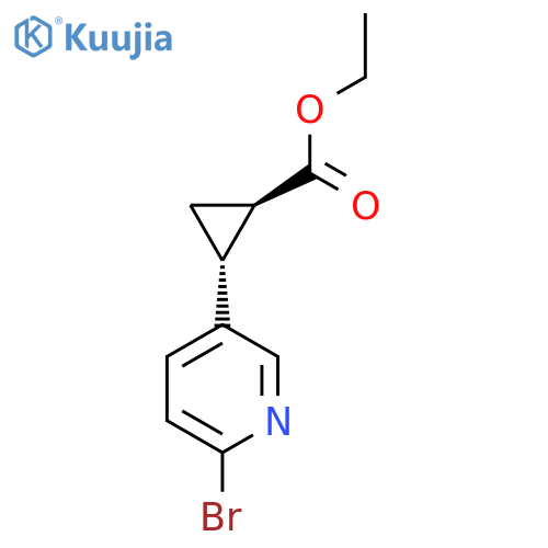 (Trans)-ethyl-2-(6-bromopyridin-3-yl)cyclopropanecarboxylate structure