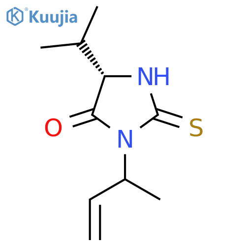 (5S)-3-(but-3-en-2-yl)-5-(propan-2-yl)-2-sulfanylideneimidazolidin-4-one structure