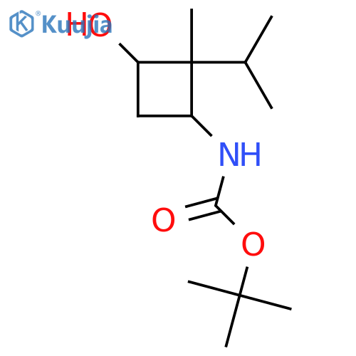 tert-butyl N-3-hydroxy-2-methyl-2-(propan-2-yl)cyclobutylcarbamate structure
