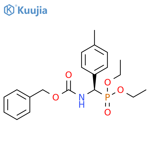 Carbamic acid, N-[(R)-(diethoxyphosphinyl)(4-methylphenyl)methyl]-, phenylmethyl ester structure