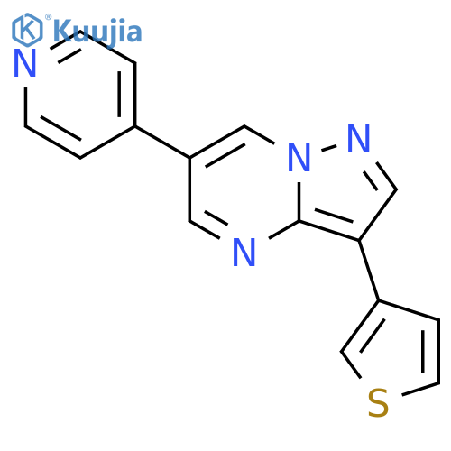 Pyrazolo[1,5-a]pyrimidine, 6-(4-pyridinyl)-3-(3-thienyl)- structure