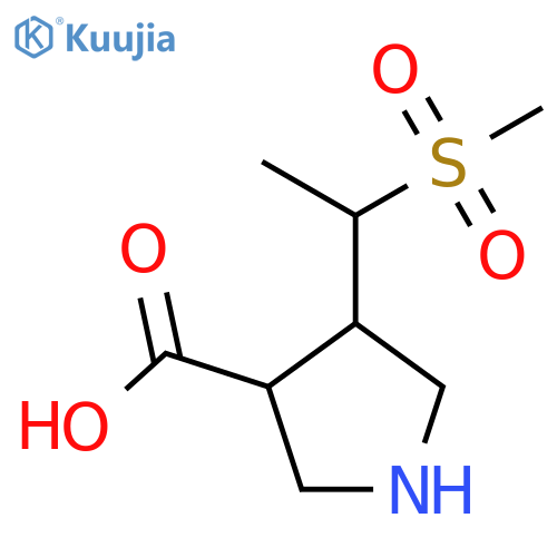 4-(1-methanesulfonylethyl)pyrrolidine-3-carboxylic acid structure