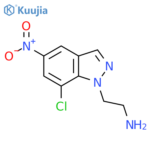 2-(7-chloro-5-nitro-1H-indazol-1-yl)ethan-1-amine structure