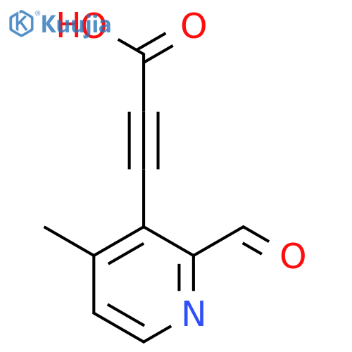 3-(2-formyl-4-methylpyridin-3-yl)prop-2-ynoic acid structure