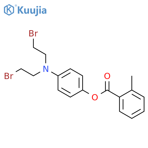Benzoic acid,2-methyl-, 4-[bis(2-bromoethyl)amino]phenyl ester structure