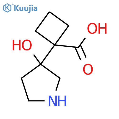 1-(3-hydroxypyrrolidin-3-yl)cyclobutane-1-carboxylic acid structure