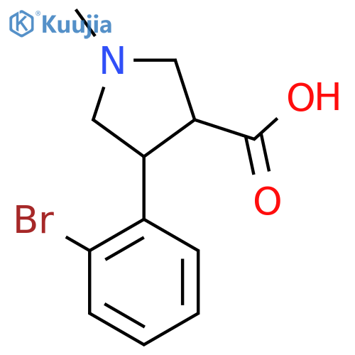 4-(2-bromophenyl)-1-methylpyrrolidine-3-carboxylic acid structure