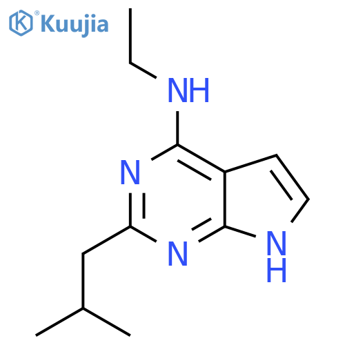 N-ethyl-2-(2-methylpropyl)-7H-pyrrolo2,3-dpyrimidin-4-amine structure