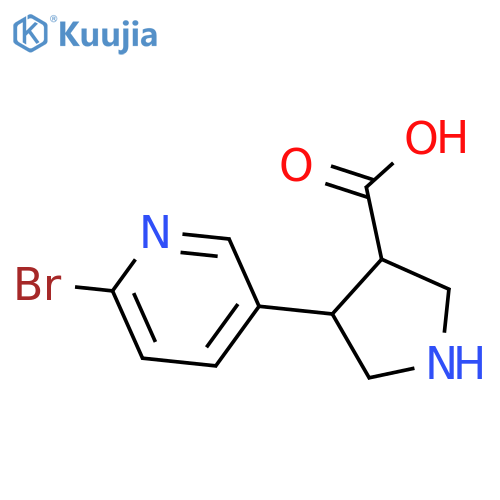 4-(6-bromopyridin-3-yl)pyrrolidine-3-carboxylic acid structure