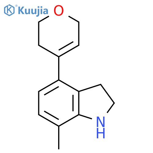 4-(3,6-dihydro-2H-pyran-4-yl)-7-methyl-2,3-dihydro-1H-indole structure