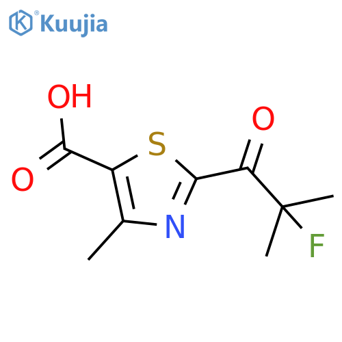 2-(2-fluoro-2-methylpropanoyl)-4-methyl-1,3-thiazole-5-carboxylic acid structure
