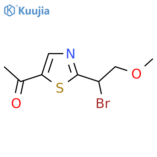 1-2-(1-bromo-2-methoxyethyl)-1,3-thiazol-5-ylethan-1-one structure