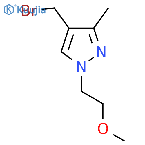 4-(bromomethyl)-1-(2-methoxyethyl)-3-methyl-1H-pyrazole structure