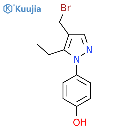 4-4-(bromomethyl)-5-ethyl-1H-pyrazol-1-ylphenol structure