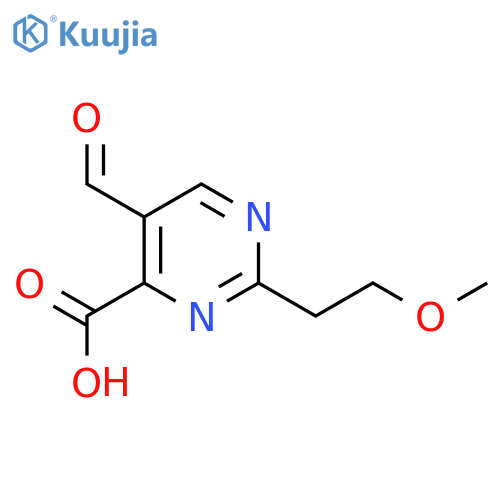 5-formyl-2-(2-methoxyethyl)pyrimidine-4-carboxylic acid structure
