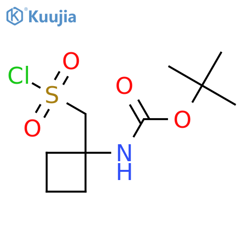 tert-butyl N-{1-(chlorosulfonyl)methylcyclobutyl}carbamate structure