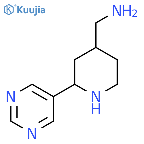2-(pyrimidin-5-yl)piperidin-4-ylmethanamine structure