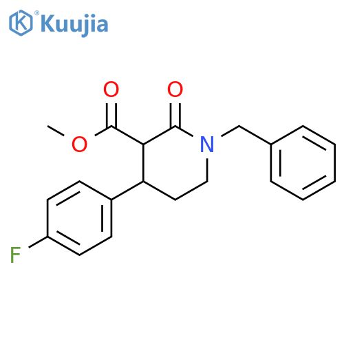 3-Piperidinecarboxylic acid, 4-(4-fluorophenyl)-2-oxo-1-(phenylmethyl)-, methyl ester, (3S,4R)- structure