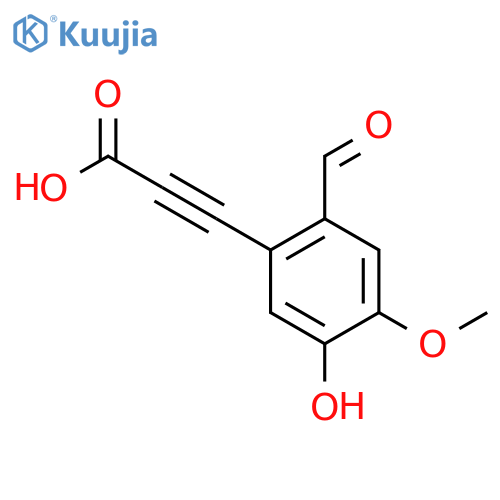3-(2-formyl-5-hydroxy-4-methoxyphenyl)prop-2-ynoic acid structure