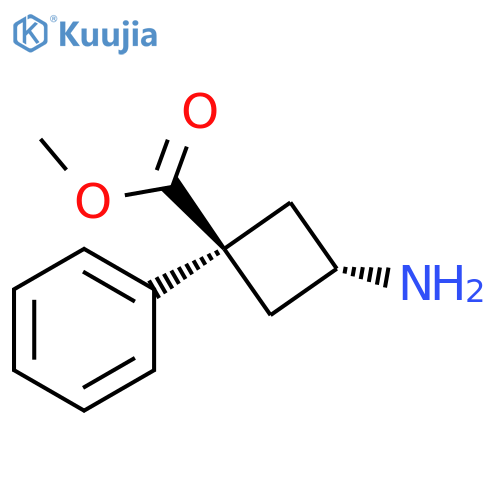 methyl (1r,3r)-3-amino-1-phenylcyclobutane-1-carboxylate structure