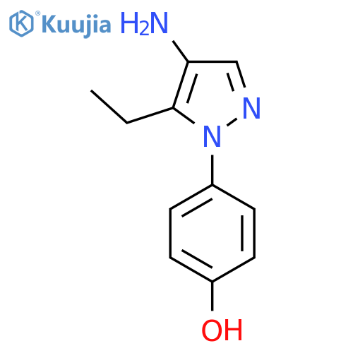 4-(4-amino-5-ethyl-1H-pyrazol-1-yl)phenol structure