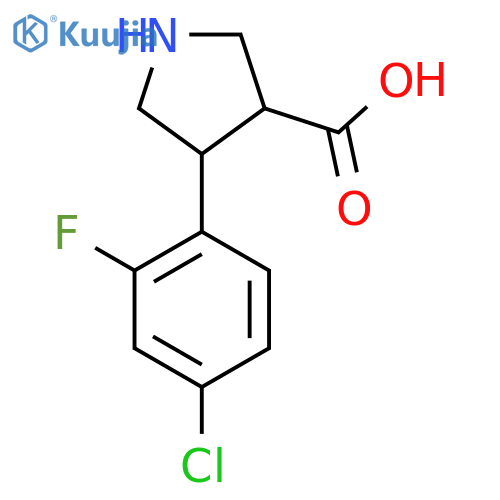 4-(4-chloro-2-fluorophenyl)pyrrolidine-3-carboxylic acid structure
