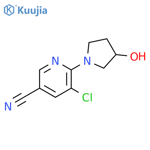 5-chloro-6-(3-hydroxypyrrolidin-1-yl)pyridine-3-carbonitrile structure