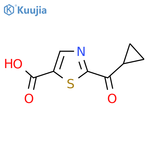 2-cyclopropanecarbonyl-1,3-thiazole-5-carboxylic acid structure
