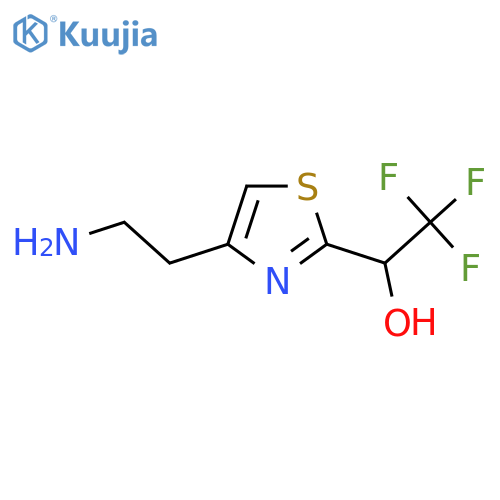 1-4-(2-aminoethyl)-1,3-thiazol-2-yl-2,2,2-trifluoroethan-1-ol structure