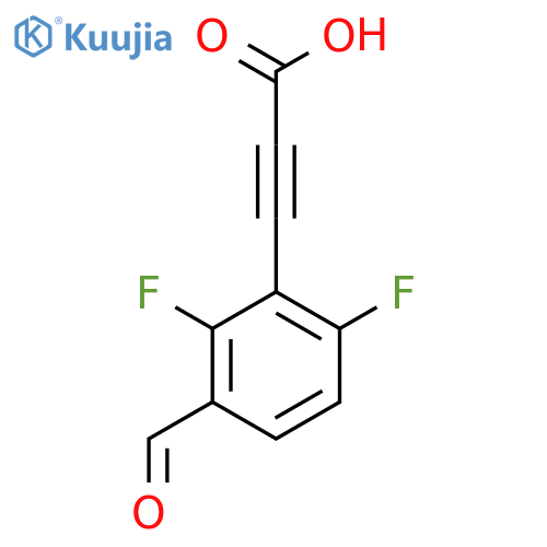 3-(2,6-difluoro-3-formylphenyl)prop-2-ynoic acid structure