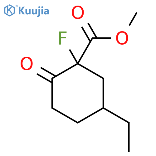 methyl 5-ethyl-1-fluoro-2-oxocyclohexane-1-carboxylate structure