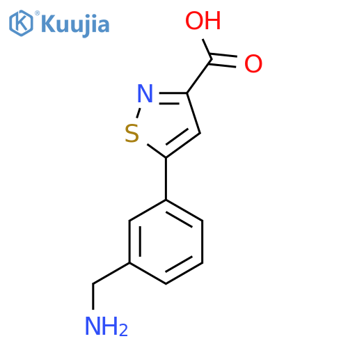 5-3-(aminomethyl)phenyl-1,2-thiazole-3-carboxylic acid structure