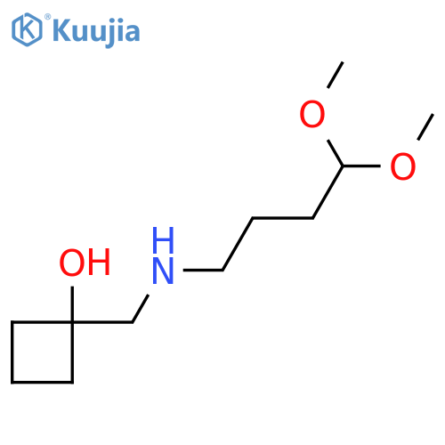 1-{[(4,4-Dimethoxybutyl)amino]methyl}cyclobutan-1-ol structure