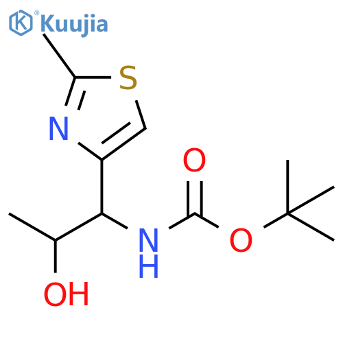 tert-butyl N-2-hydroxy-1-(2-methyl-1,3-thiazol-4-yl)propylcarbamate structure