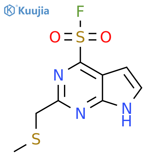 2-(methylsulfanyl)methyl-7H-pyrrolo2,3-dpyrimidine-4-sulfonyl fluoride structure