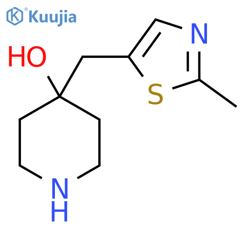 4-(2-methyl-1,3-thiazol-5-yl)methylpiperidin-4-ol structure
