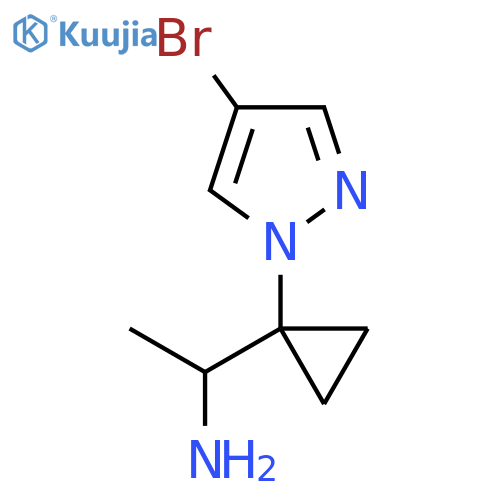 1-[1-(4-bromo-1H-pyrazol-1-yl)cyclopropyl]ethan-1-amine structure