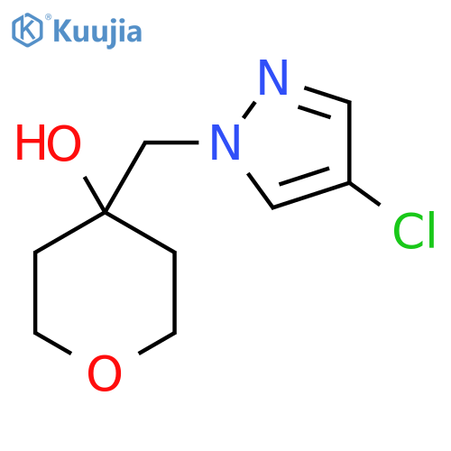 4-(4-chloro-1H-pyrazol-1-yl)methyloxan-4-ol structure